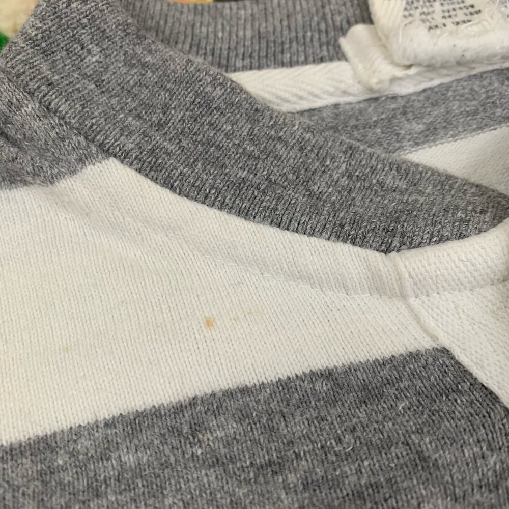 Y2K Gap Oversized Horizontal Striped Boyfriend Henley Long Sleeve Pullov… - Picture 8 of 16
